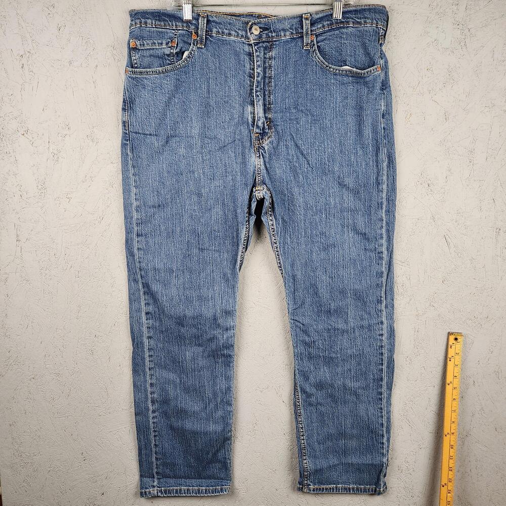 Levis 505 Jeans Mens 40x30 Blue Denim Straight Leg Stretch Medium Wash Classic